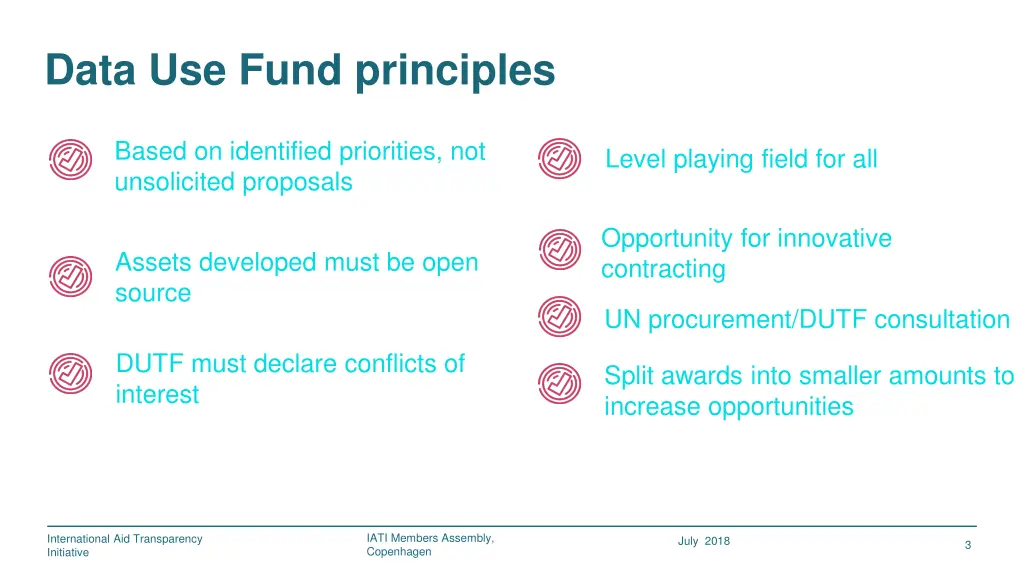 data use fund principles