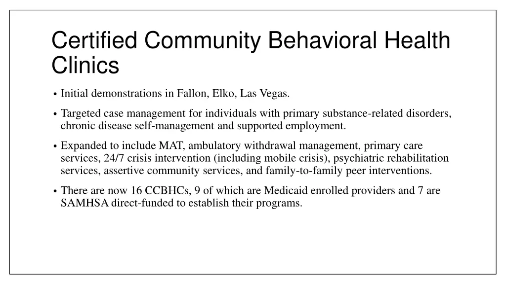 certified community behavioral health clinics