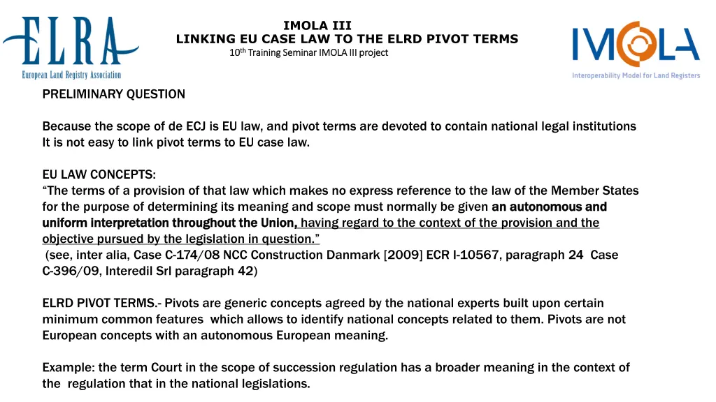 linking eu case law to the elrd pivot terms 3