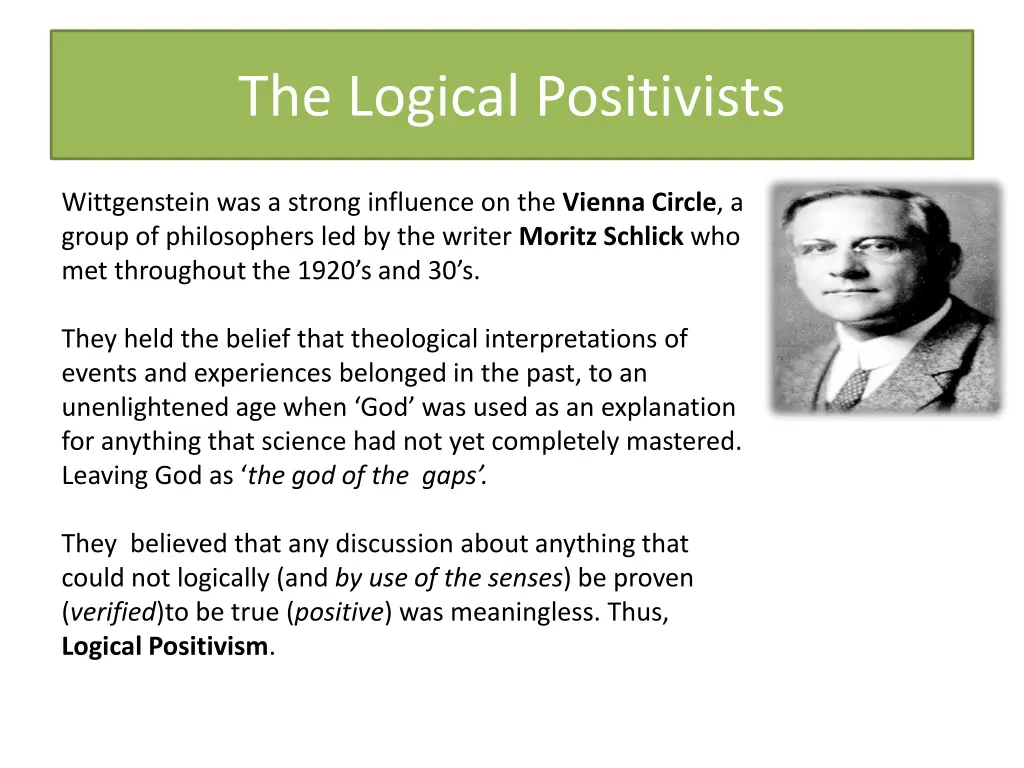 the logical positivists