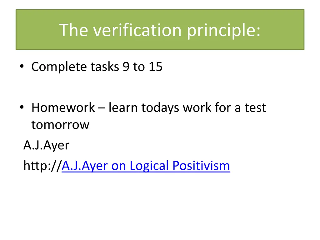 the verification principle