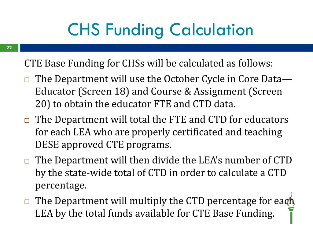 chs funding calculation