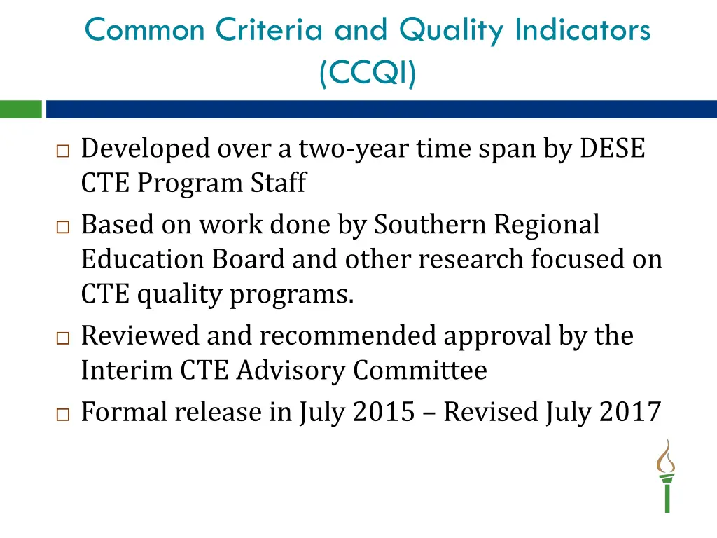 common criteria and quality indicators ccqi