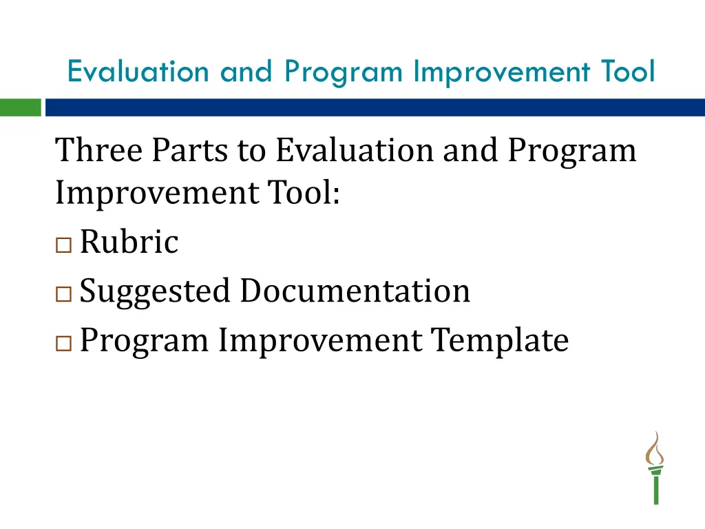 evaluation and program improvement tool