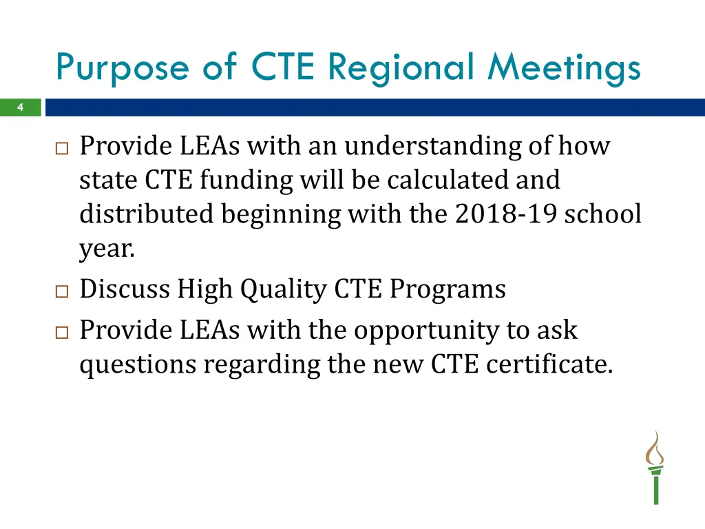 purpose of cte regional meetings