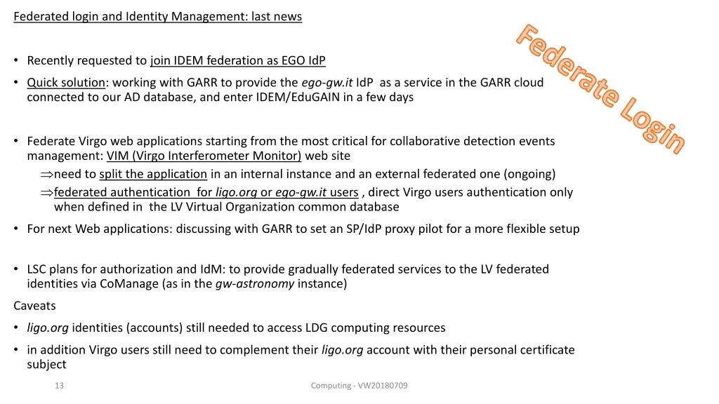 federated login and identity management last news