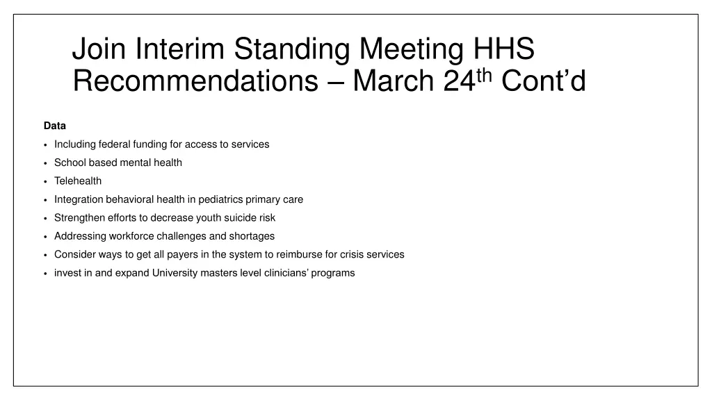 join interim standing meeting hhs recommendations 5