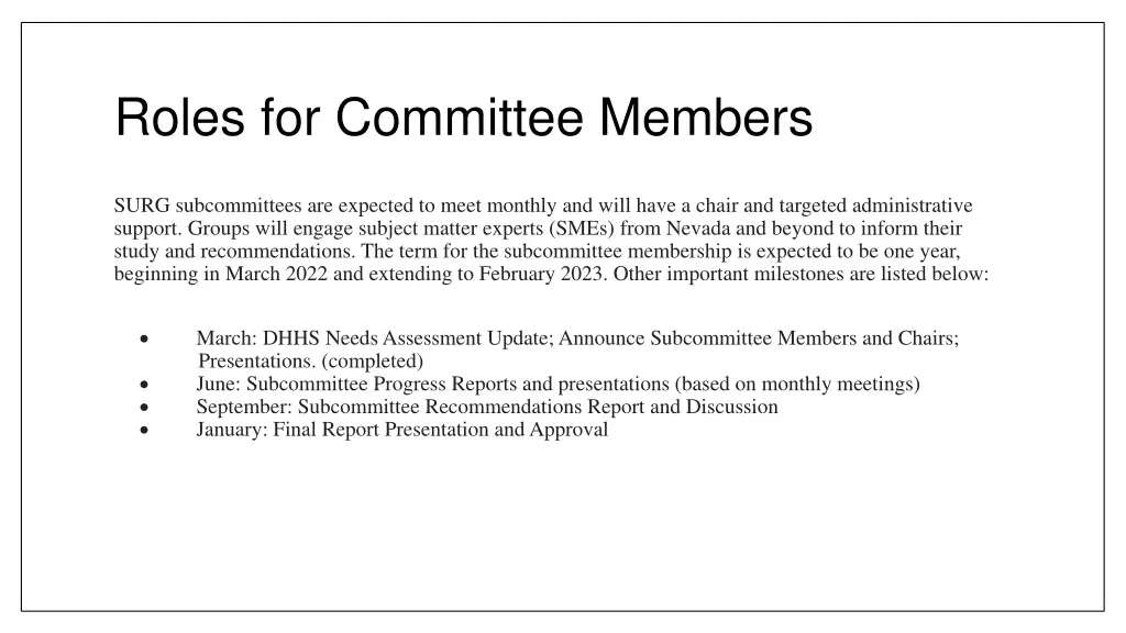 roles for committee members