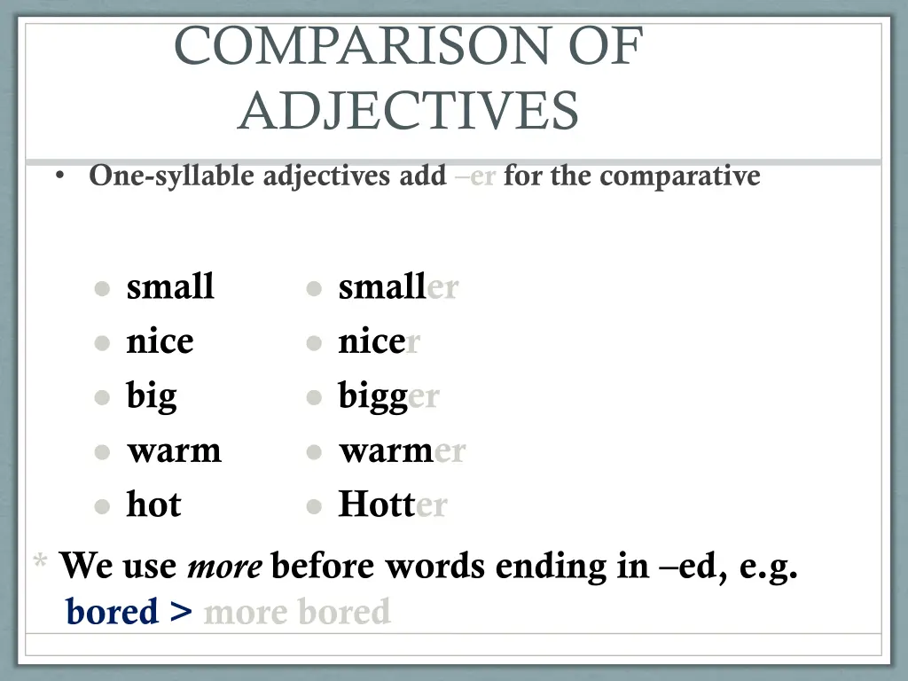 comparison of adjectives