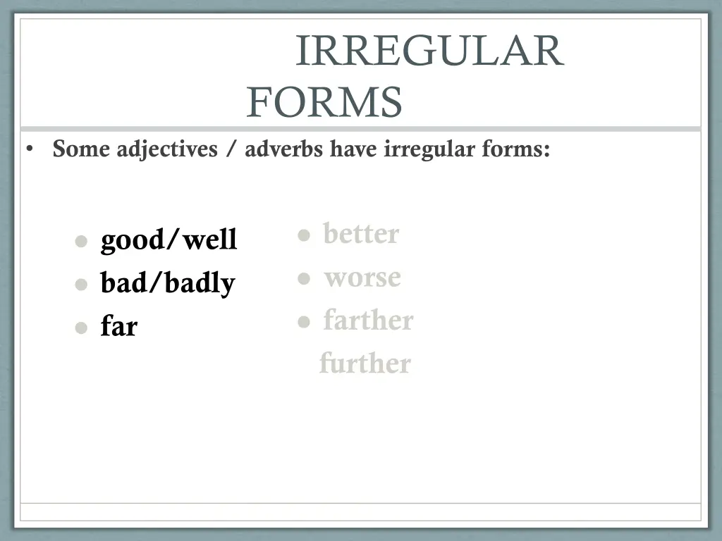 irregular forms