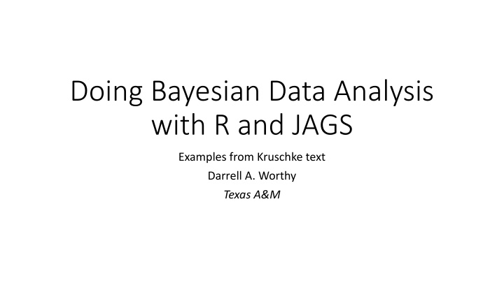 doing bayesian data analysis with r and jags