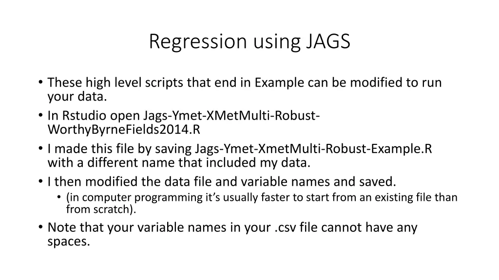 regression using jags 11