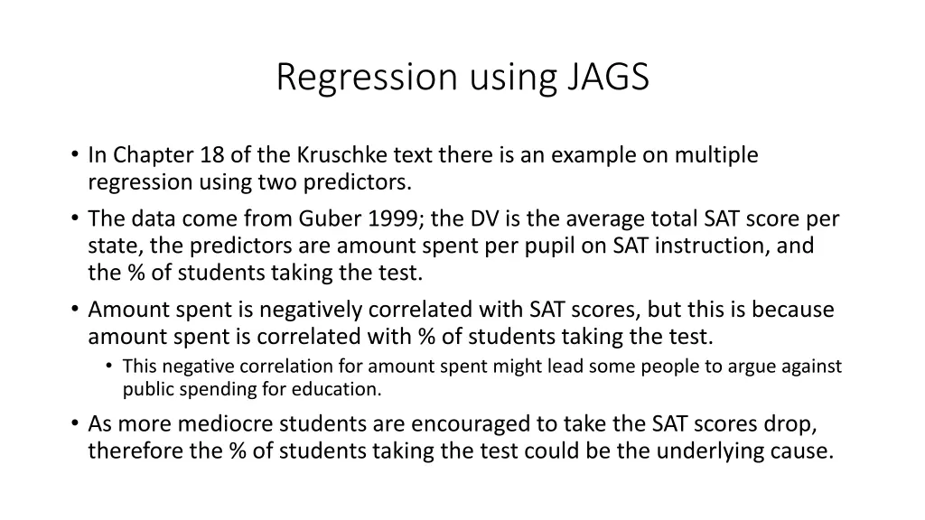 regression using jags 2