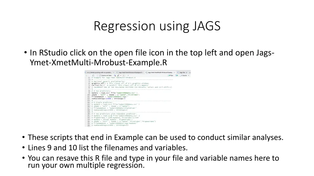 regression using jags 3