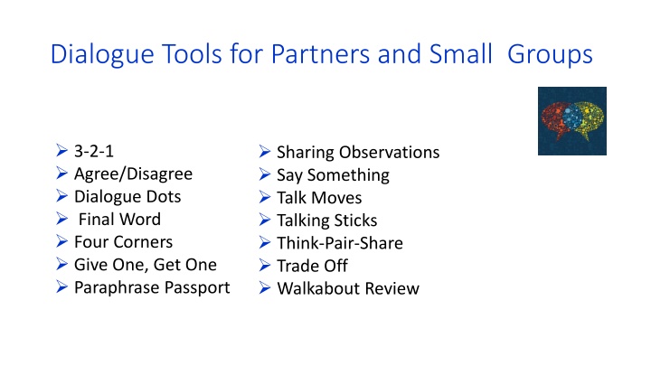 dialogue tools for partners and small groups