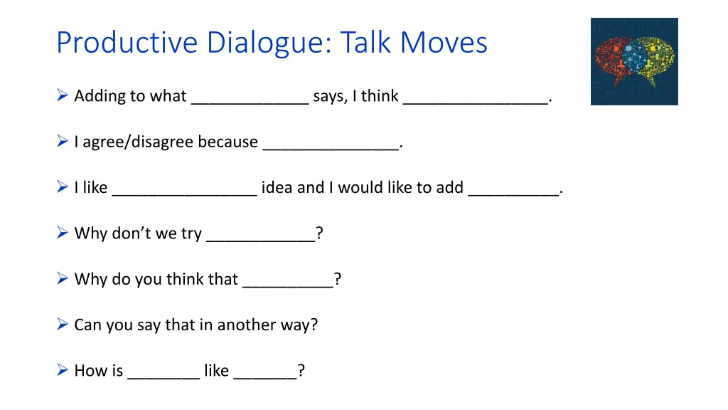 productive dialogue talk moves