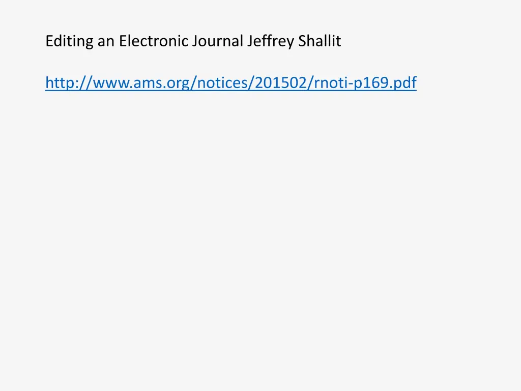 editing an electronic journal jeffrey shallit