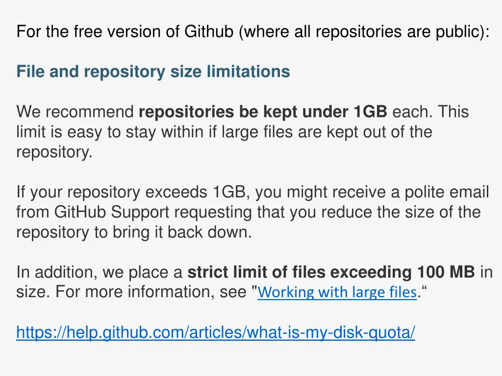 for the free version of github where