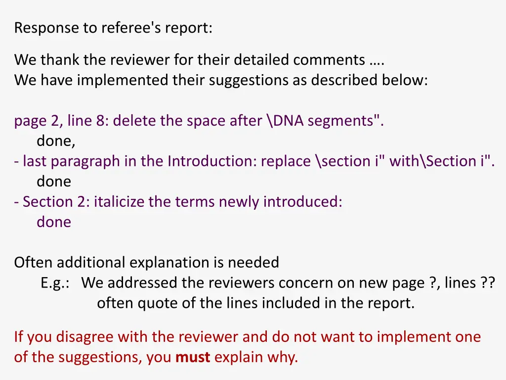 response to referee s report