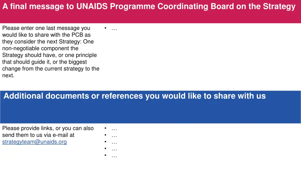 a final message to unaids programme coordinating