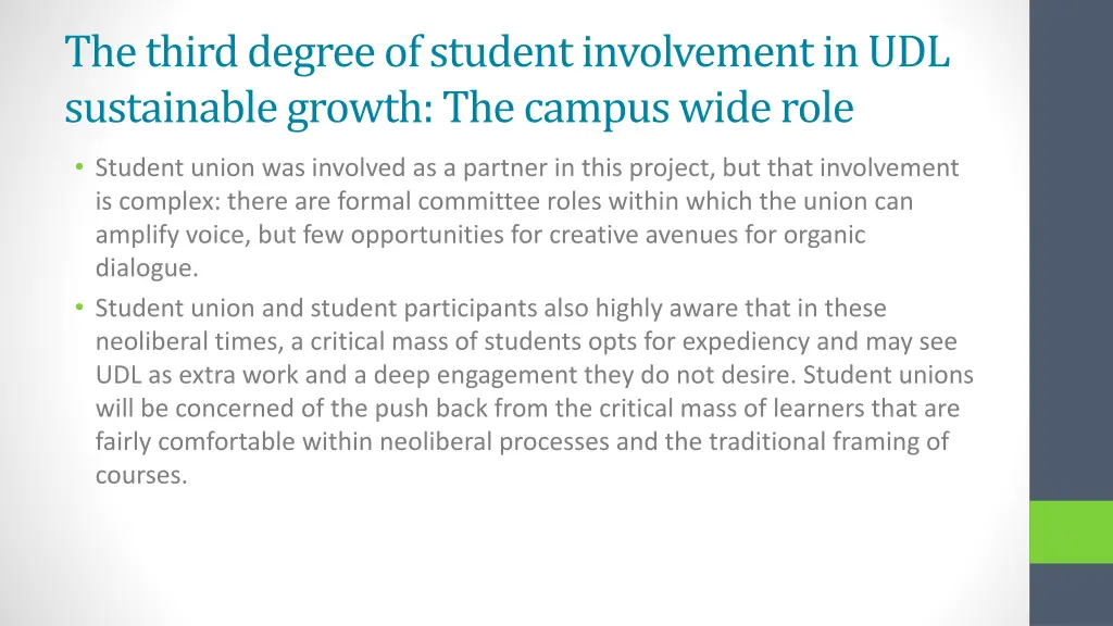 the third degree of student involvement