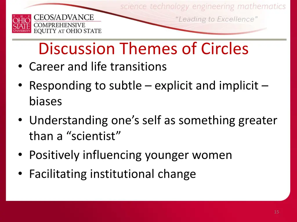 discussion themes of circles