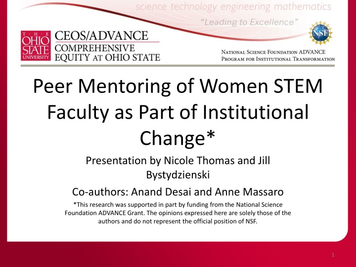 peer mentoring of women stem faculty as part