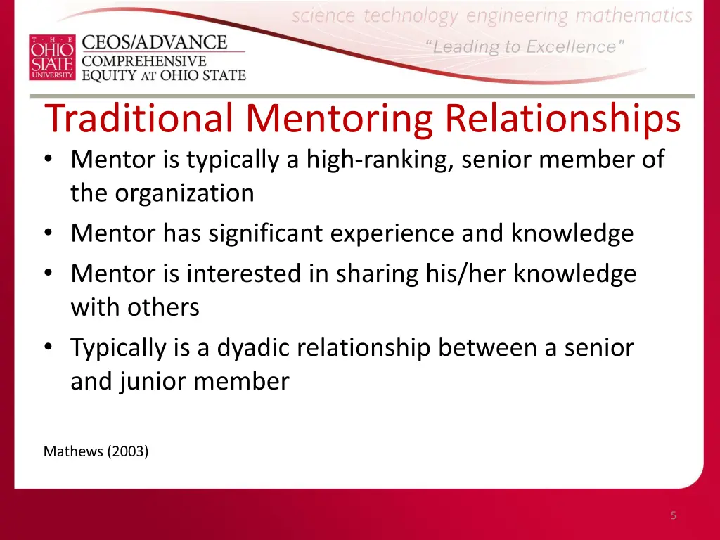 traditional mentoring relationships