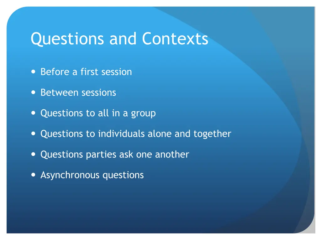 questions and contexts