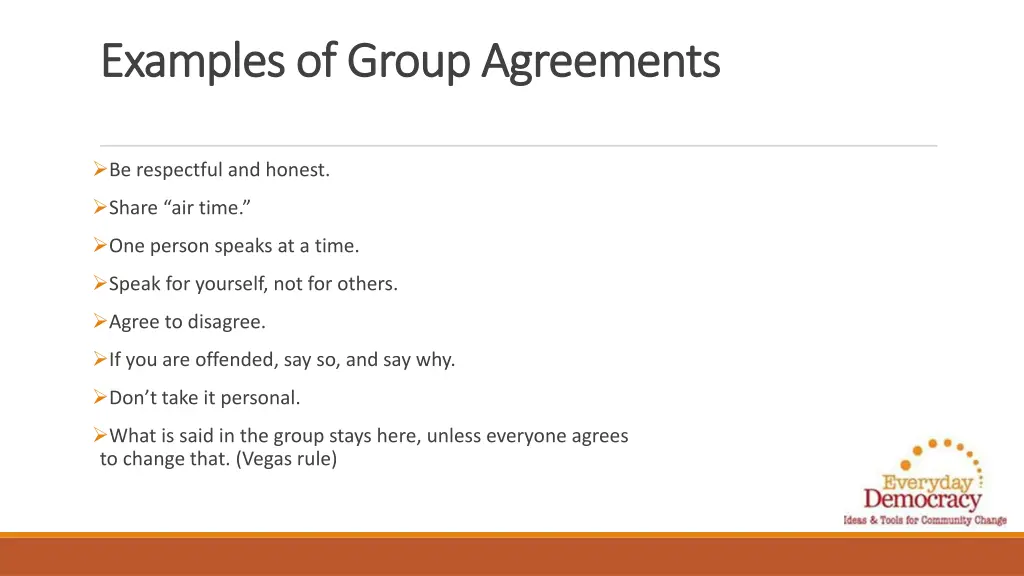 examples of group agreements examples of group