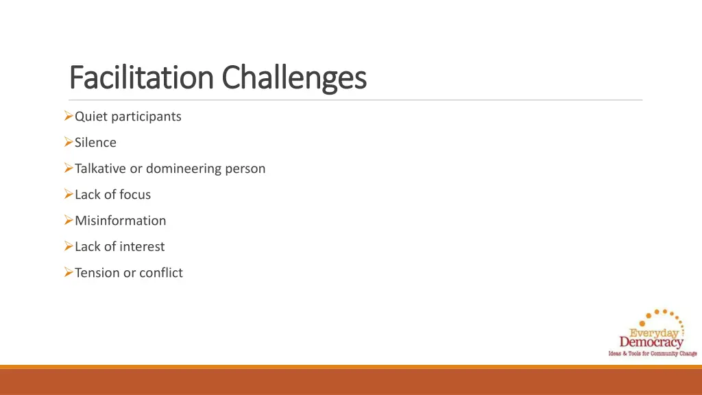 facilitation challenges facilitation challenges