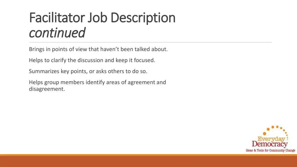 facilitator job description facilitator 1