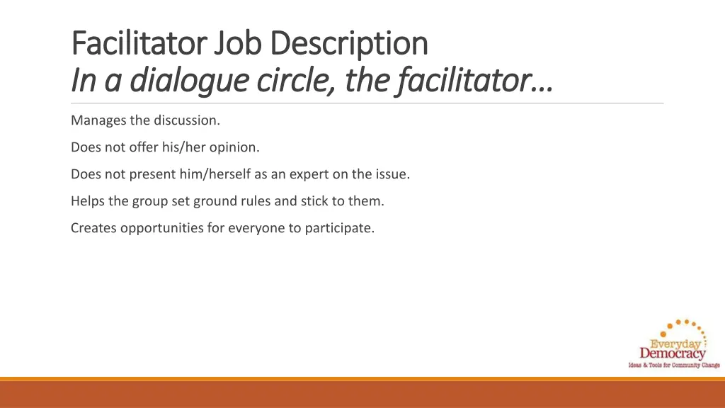 facilitator job description facilitator