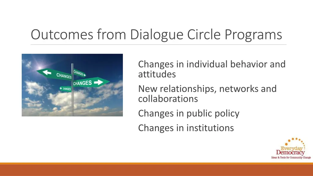 outcomes from dialogue circle programs