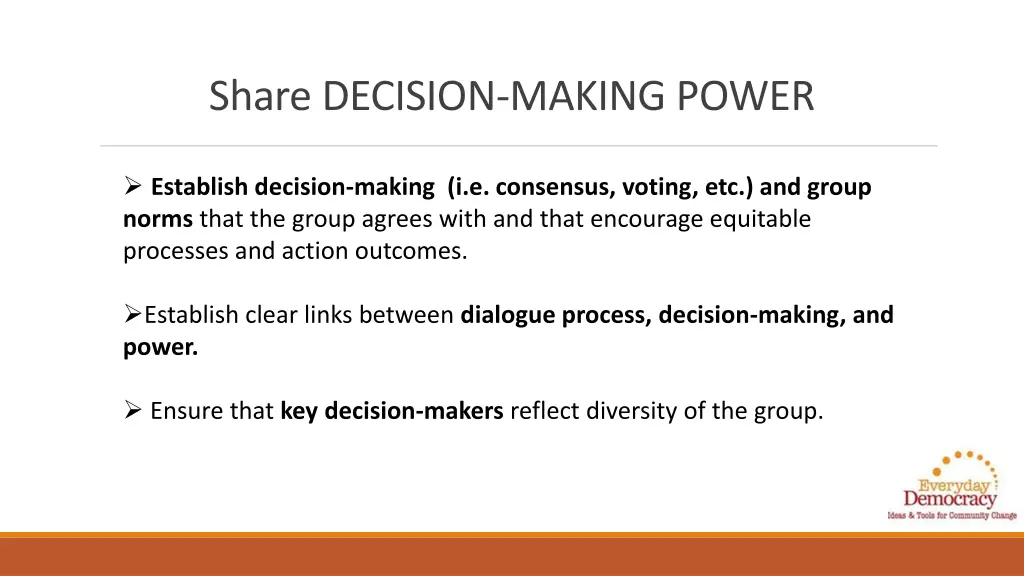 share decision making power