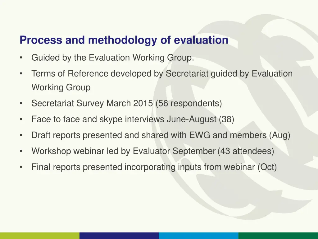 process and methodology of evaluation