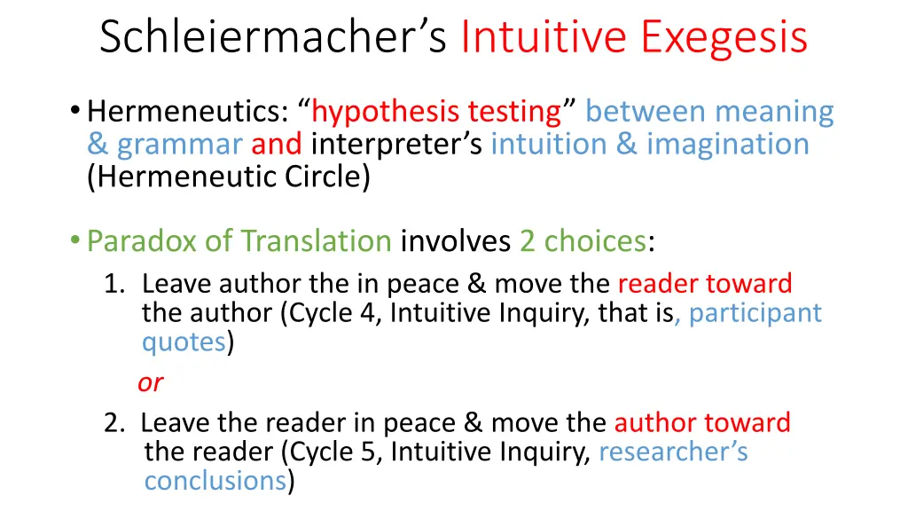 schleiermacher s intuitive exegesis