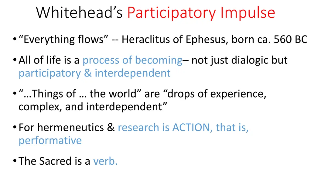 whitehead s participatory impulse