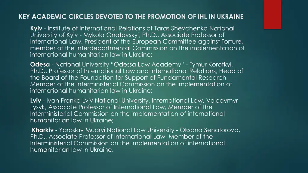 key academic circles devoted to the promotion