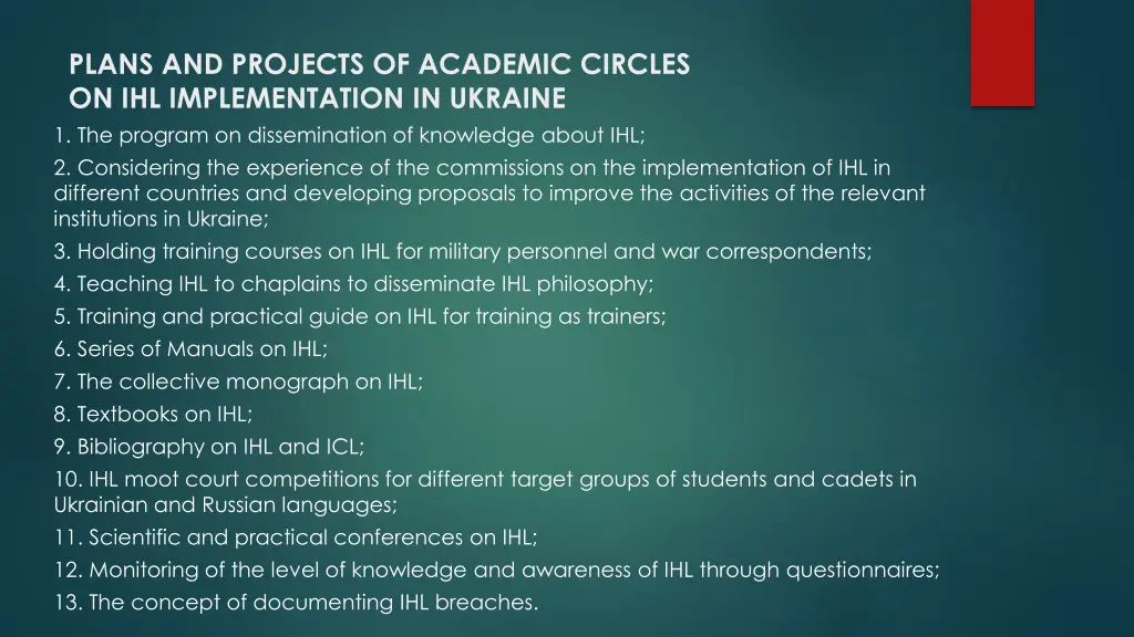 plans and projects of academic circles