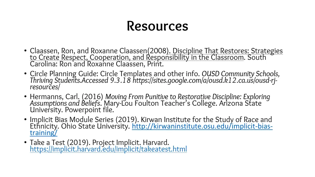 resources