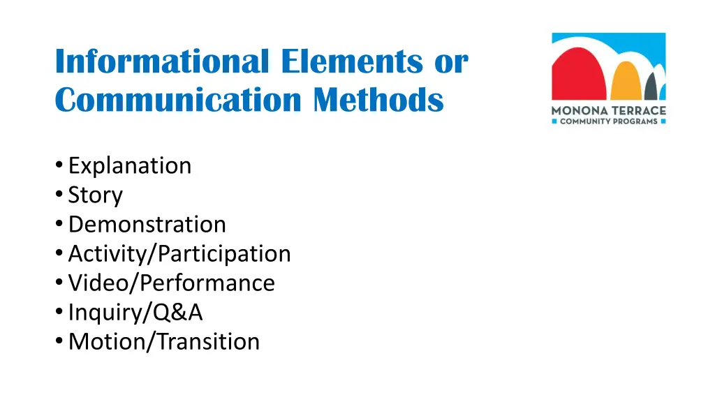 informational elements or communication