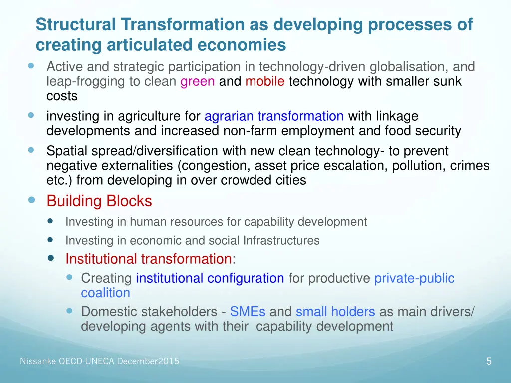 structural transformation as developing processes