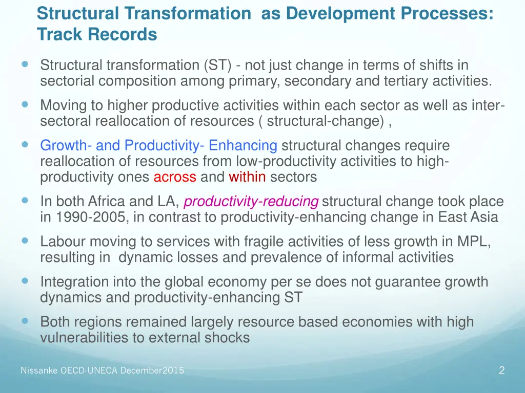 structural transformation as development