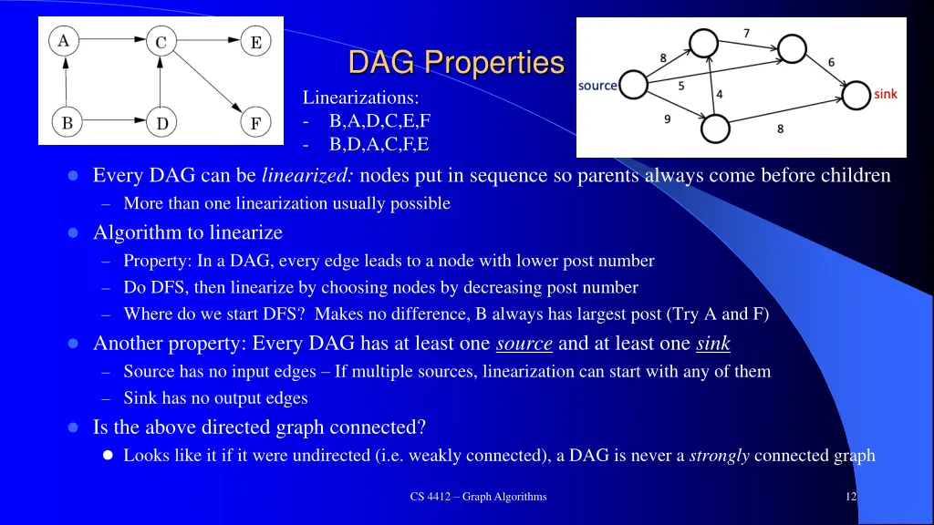 dag properties linearizations