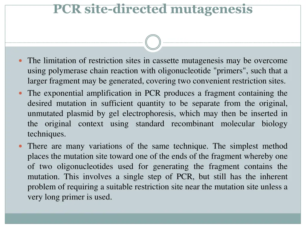 pcr site directed mutagenesis