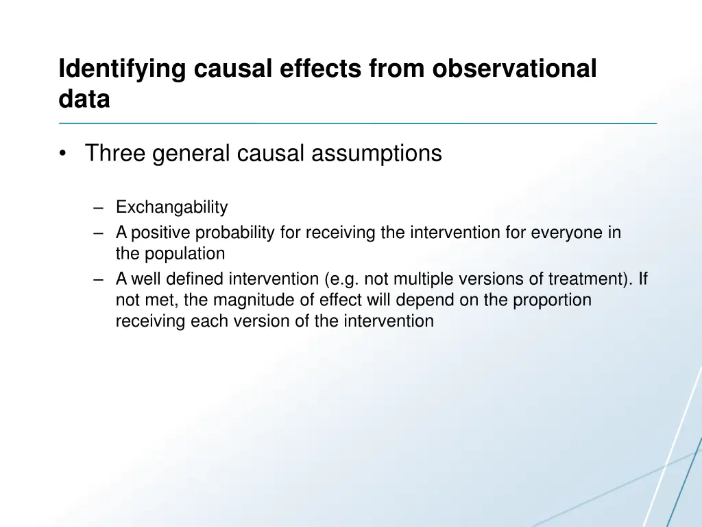 identifying causal effects from observational data