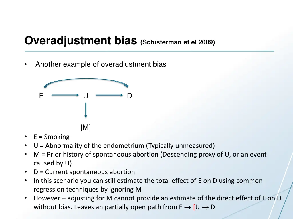 overadjustment bias schisterman et el 2009 1