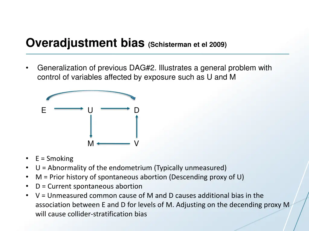 overadjustment bias schisterman et el 2009 3