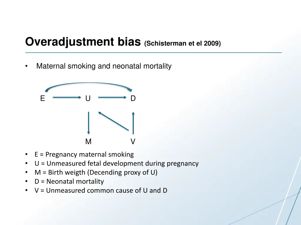 overadjustment bias schisterman et el 2009 4